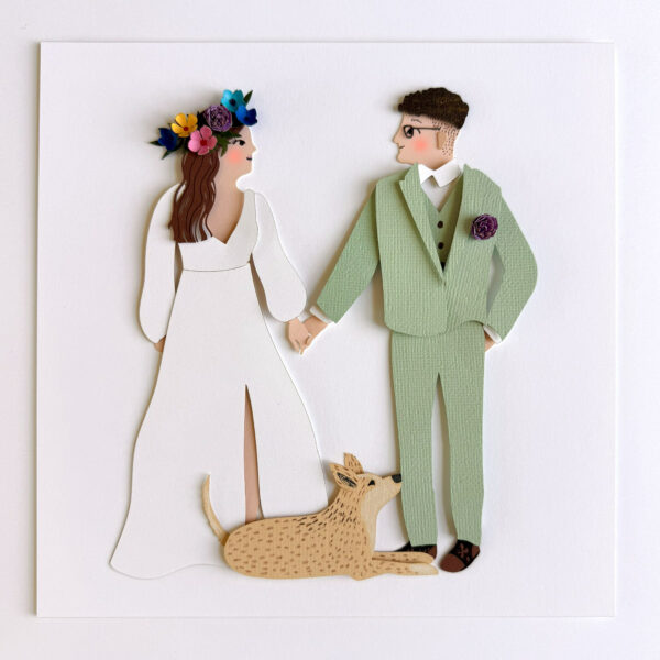 Paper Cut Wedding Portrait